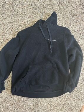 Calvin Klein Black Sherpa Pullover Hoodie